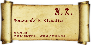 Moszurák Klaudia névjegykártya